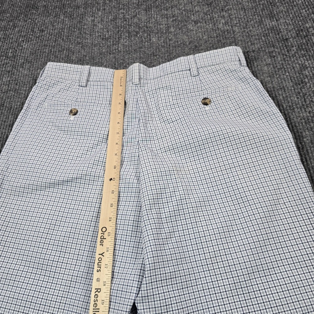 IZOD Golf Shorts Mens 36 White Check Chino Flat Front Casual Golf 10 Inseam - Picture 11 of 12